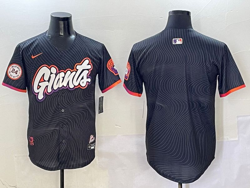 Men San Francisco Giants Blank Black Second generation Joint Name Nike 2025 MLB Jersey style 14